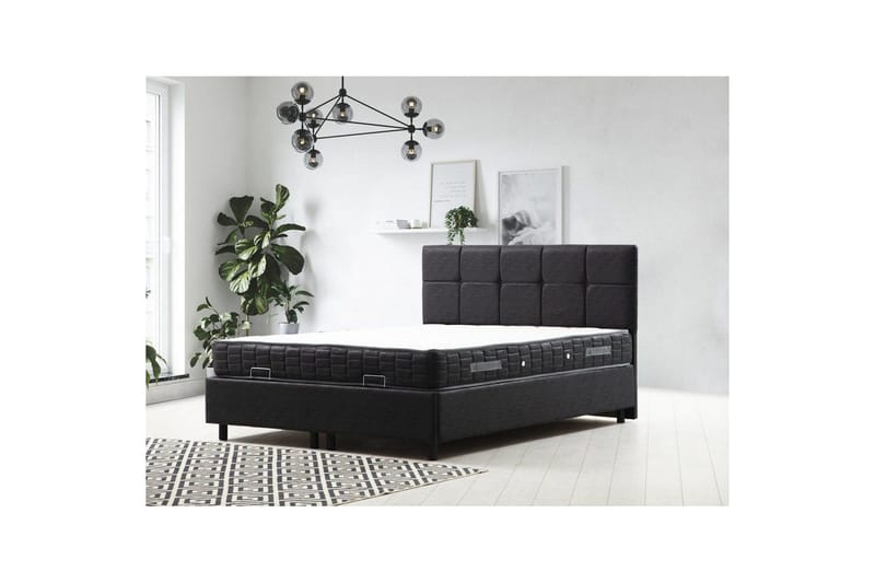 Madrass, Botten & Sänggavel för Enkel Säng Sudalmuni set antracit - 90 x 114 x 190 cm - Möbler - Säng - Sängram & sängstomme