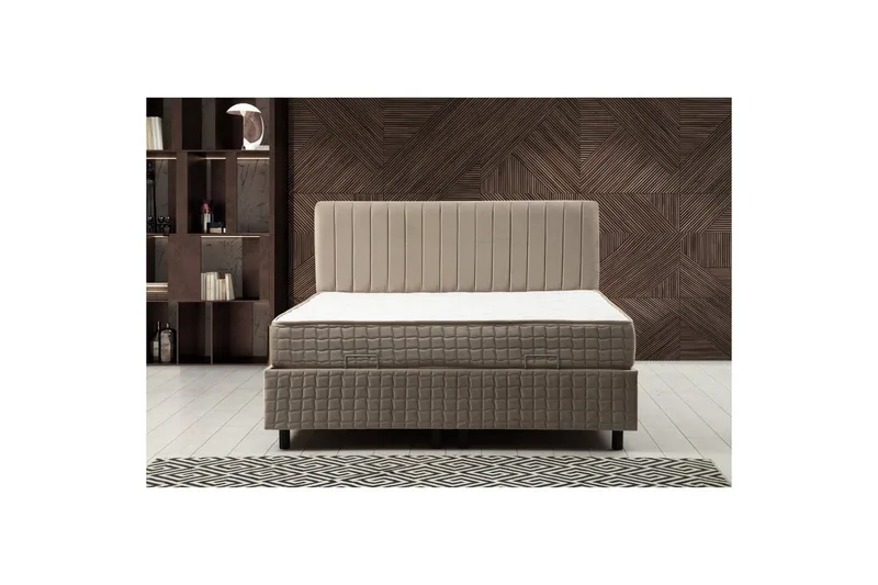 Madrass, Botten & Sänggavel för Enkel Säng Sudamal Set Brun - 120 x 114 x 200 cm - Möbler - Säng - Ramsäng