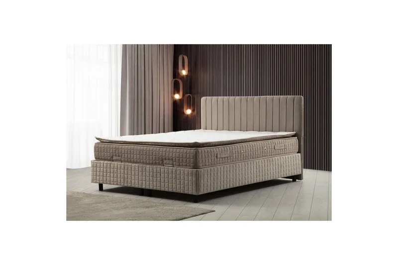 Madrass, Botten & Sänggavel för Enkel Säng Sudamal Set Brun - 90 x 114 x 190 cm - Möbler - Säng - Ramsäng