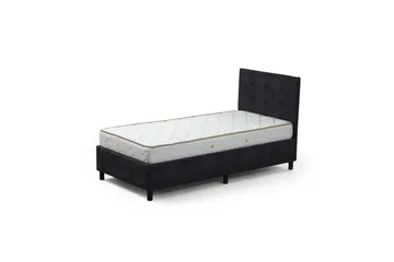 Madrass, Botten & Sänggavel för Enkel Säng Pilode Set Antracit - 120 x 107 x 204 cm - Möbler - Säng - Sängram & sängstomme