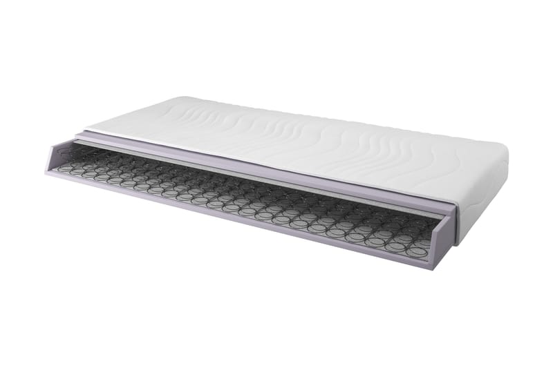 Agat Resårmadrass 90x200 Bonell Mjuk, Vit