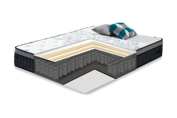 Fjädermadrass HARMONY DELUX 90x200xH30cm - Grå/Vit - Möbler - Säng - Madrass - Bäddmadrass