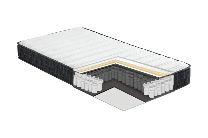 Fjädermadrass HARMONY UNO POCKET 90x200xH20cm - Vit/Grå - Möbler - Säng - Madrass - Bäddmadrass