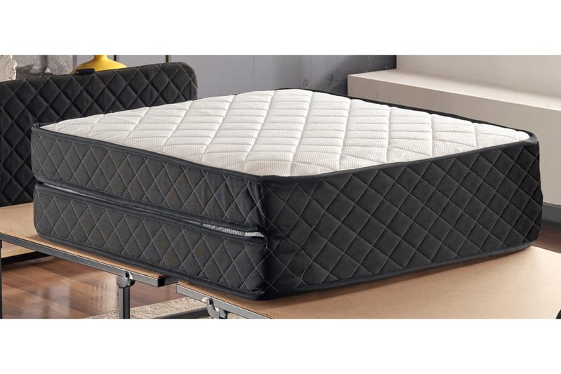 Hopfällbar Madrass 90x200 cm - Vit/Svart - Möbler - Säng - Madrass - Bäddmadrass