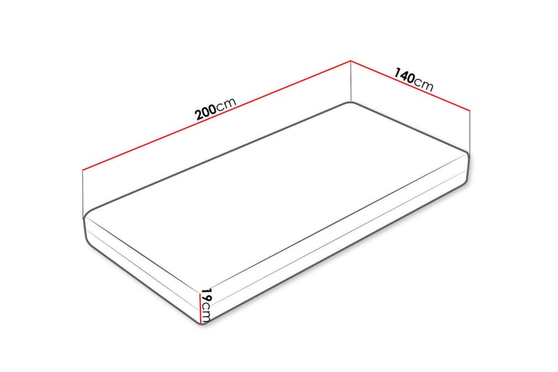 Madrass Mebane 140x200 cm - Vit - Bäddmadrass