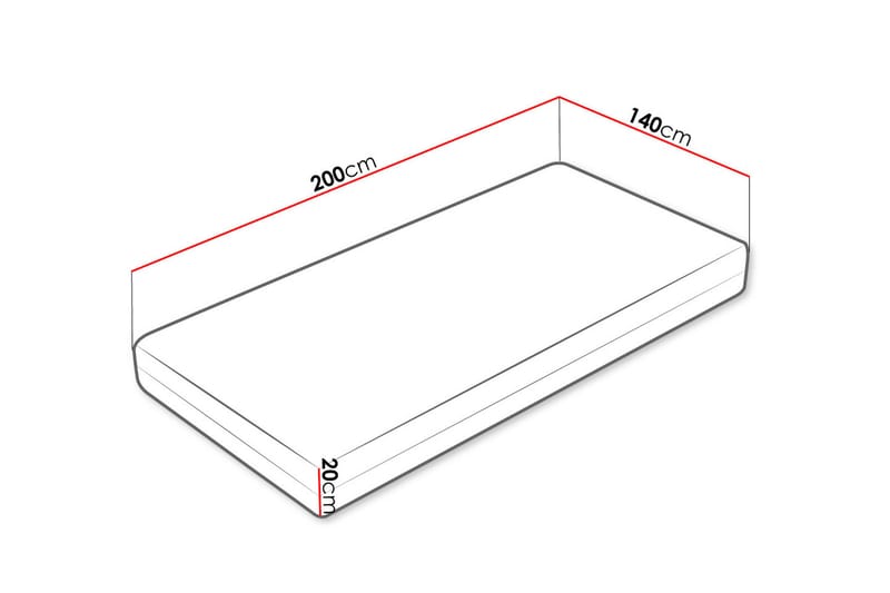 Madrass Mebane Hard 140x200 cm - Vit - Bäddmadrass