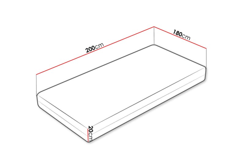 Madrass Mebane Hard 180x200 cm - Vit - Möbler - Säng - Madrass - Bäddmadrass