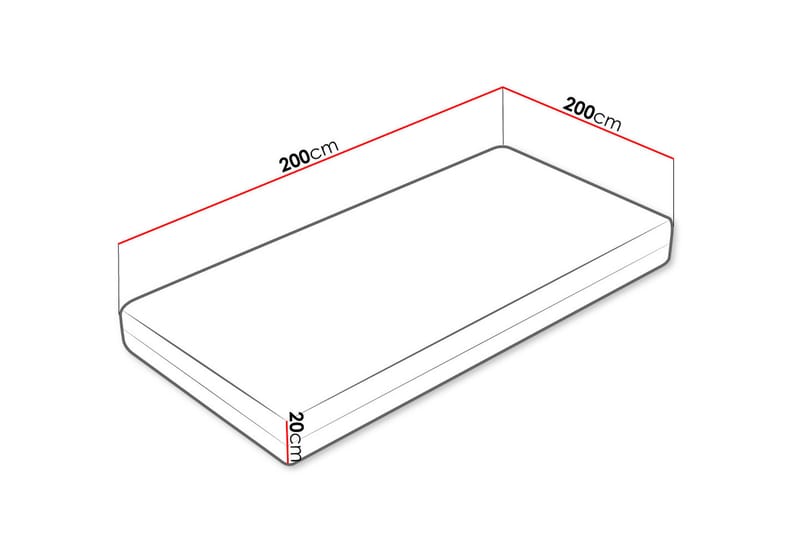 Madrass Mebane Hard 200x200 cm - Vit - Bäddmadrass