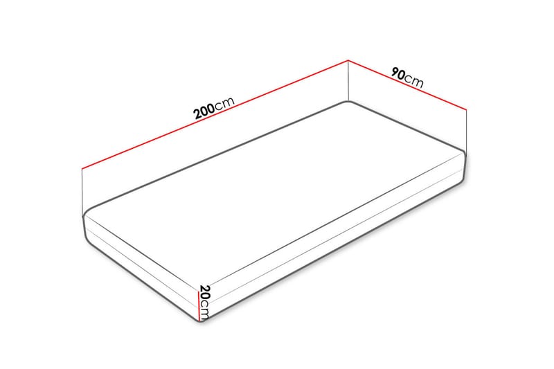 Madrass Mebane Hard 90x200 cm - Vit - Bäddmadrass