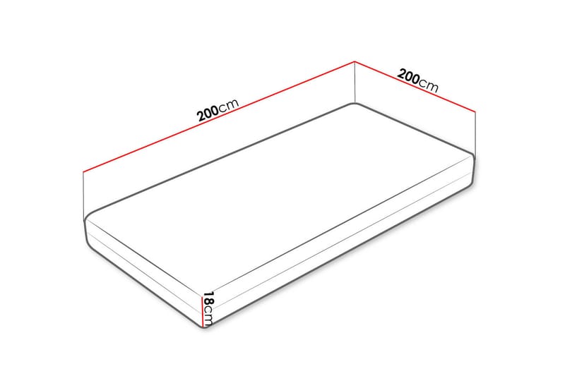 Skummadrass Tulalip Vinter Sommar 200x200 cm - Vit - Bäddmadrass