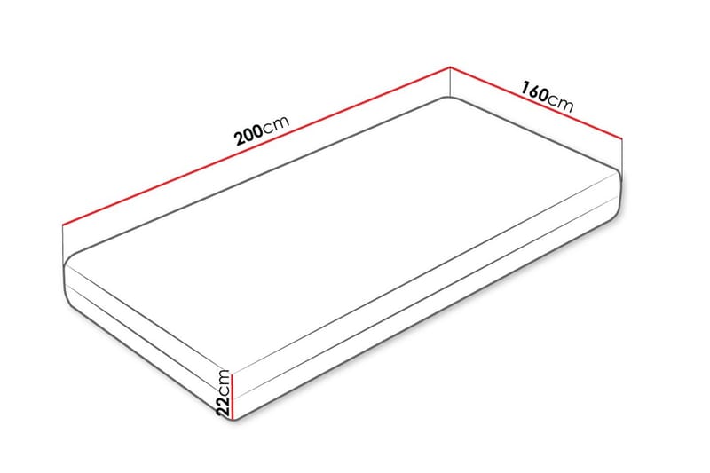 Bortan Resårmadrass 160x200 cm - Vit - Möbler - Säng - Madrass - Resårmadrass & resårbotten