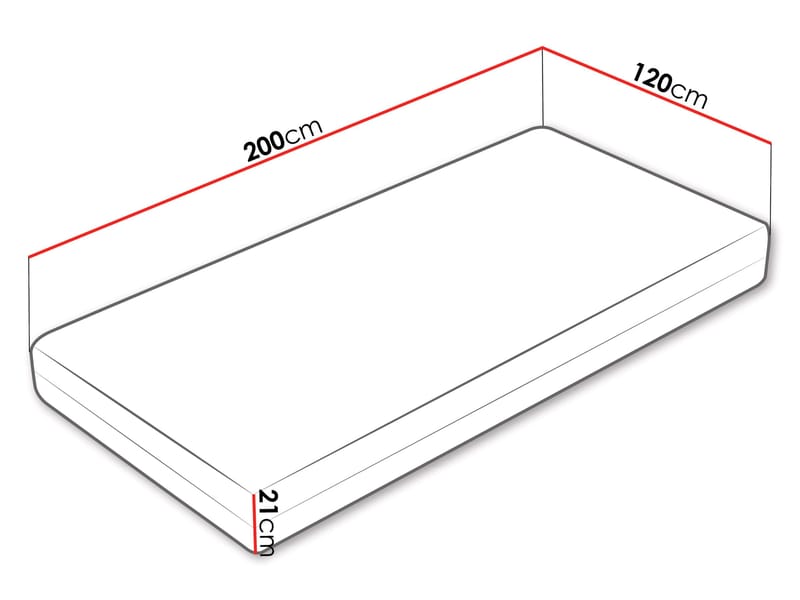 Brylan Resårmadrass 120x200 cm - vit - Möbler - Säng - Madrass - Bäddmadrass