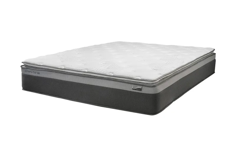 Fjädermadrass HARMONY TOPPOCKET 120x200xH33cm, Vit/Grå