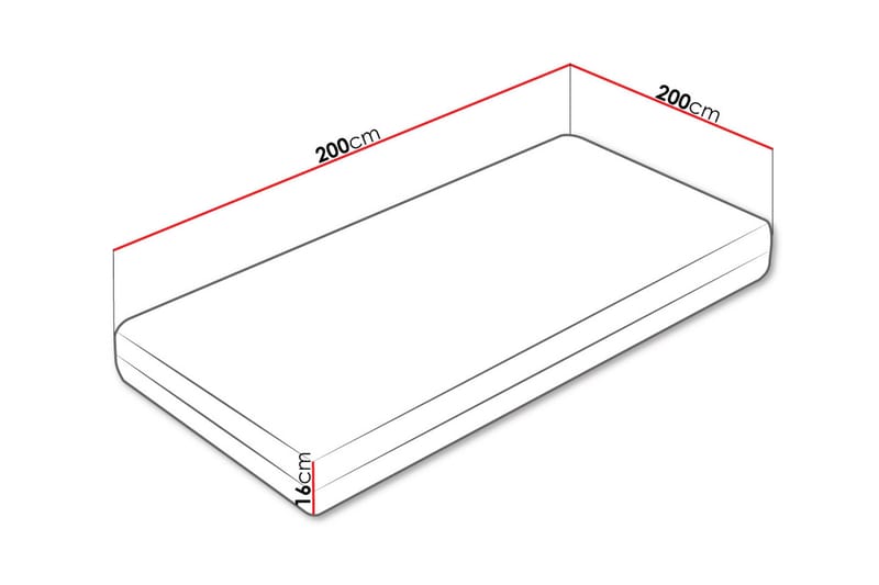 Fynlee Skummadrass 200x200 cm - Vit - Möbler - Säng - Madrass - Skummadrass