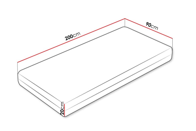 Gabri Skummadrass 90x200 cm - Vit - Möbler - Säng - Madrass - Skummadrass