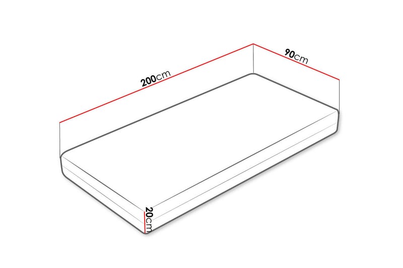 Hartsville Hard Madrass 90x200 cm - Vit - Möbler - Säng - Madrass - Bäddmadrass