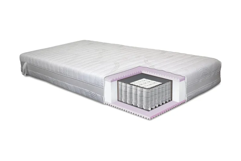 Lowell Resårmadrass 90x200 Fast, Vit