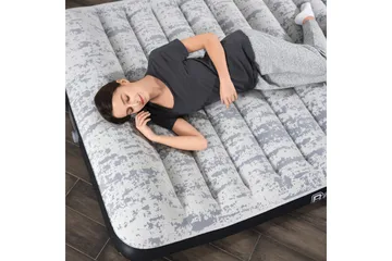 Tritech Airbed Queen Fashion Flock Uppblåsbar madrass Grå - Bestway - Möbler - Säng - Madrass - Luftmadrass & uppblåsbar madrass