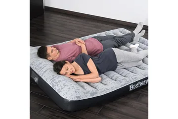 Tritech Airbed Queen Fashion Flock Uppblåsbar madrass Grå - Bestway - Möbler - Säng - Madrass - Luftmadrass & uppblåsbar madrass