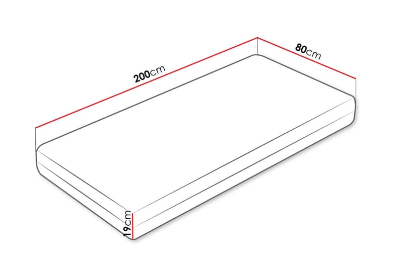 Milleryr Skummadrass 80x200 cm - Vit - Möbler - Säng - Madrass - Skummadrass