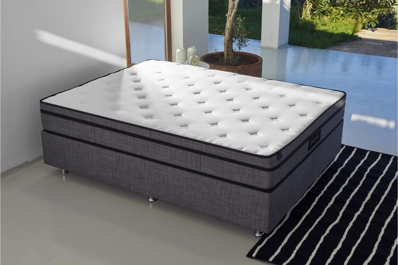 Resårmadrass 150x200 cm - Vit/Grå - Möbler - Säng - Madrass - Resårmadrass & resårbotten