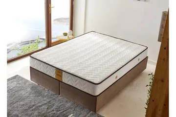 Resårmadrass 160x200 cm - Vit/Brun - Möbler - Säng - Madrass - Resårmadrass & resårbotten