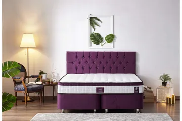 Resårmadrass 160x200 cm - Vit/Lila - Möbler - Säng - Madrass - Resårmadrass & resårbotten