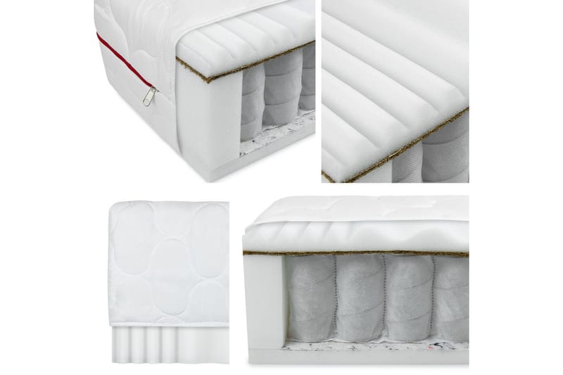 Fema Madrass 200x90x18 cm  Vit  Vit - Vit - Möbler - Säng - Madrass - Resårmadrass & resårbotten