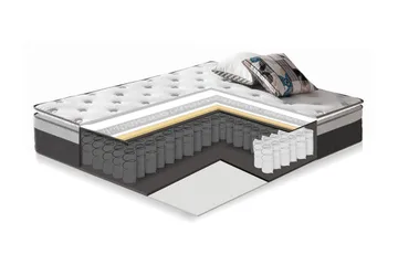 Fjädermadrass Harmony Top Pocket 140x200xh33 cm - Vit/Grå - Möbler - Säng - Madrass - Bäddmadrass