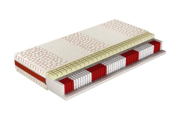 Madrass Jasmin 200x180x24 cm - Beige/Röd - Möbler - Säng - Madrass - Resårmadrass & resårbotten