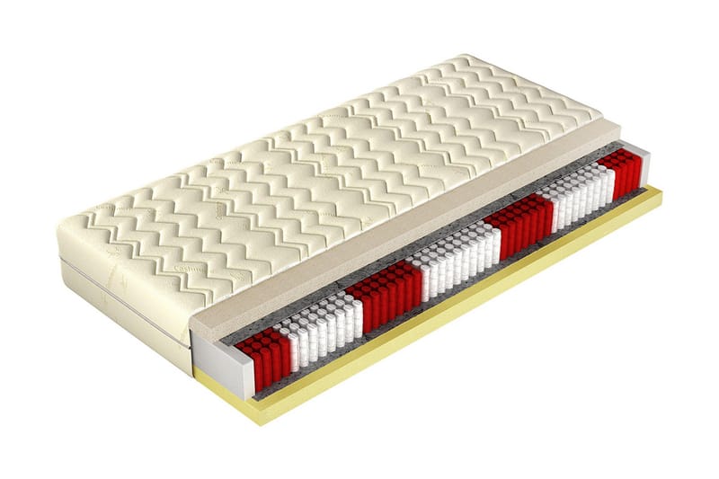 Madrass Silvio 200x180x20 cm - Beige/Grå - Möbler - Säng - Madrass - Resårmadrass & resårbotten