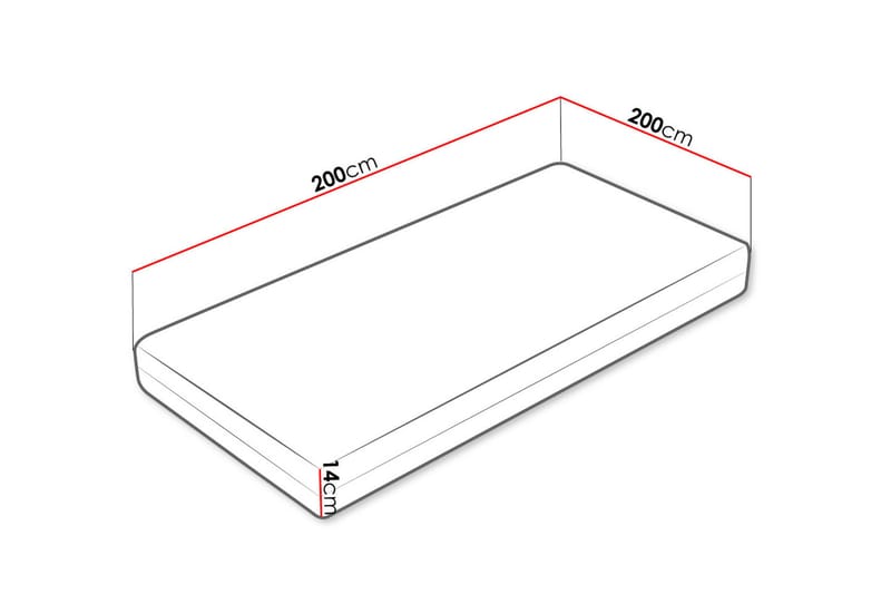 Madrass Profi 200x200x14 cm - Flerfärgad - Möbler - Säng - Madrass - Resårmadrass & resårbotten