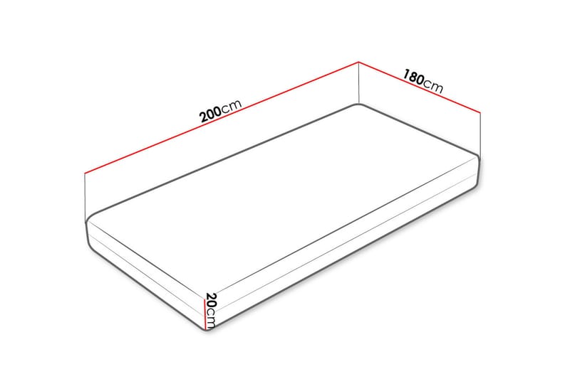 Madrass Profi 200x180x20 cm - 180x200 - Resårmadrass & resårbotten