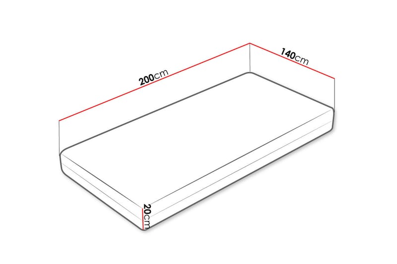 Madrass Profi 200x140x20 cm - 140x200 - Resårmadrass & resårbotten