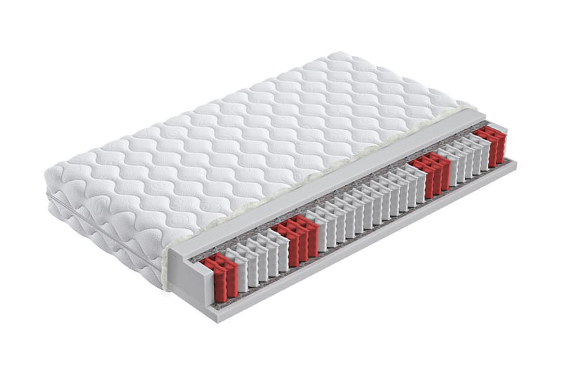 Madrass Passion Primo 200x90x18 cm - Röd/Vit - Möbler - Säng - Madrass - Resårmadrass & resårbotten
