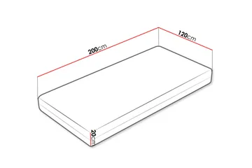 Profi Madrass 200x120x20 cm - Flerfärgad - Möbler - Säng - Madrass - Resårmadrass & resårbotten