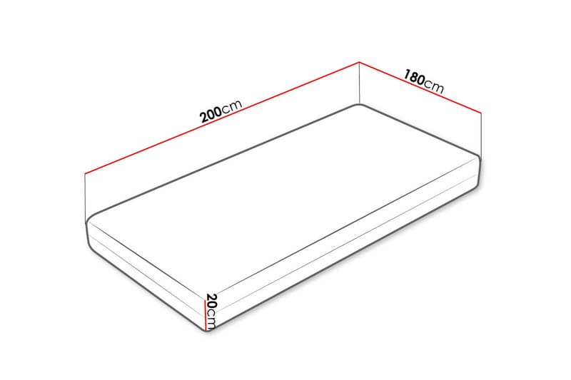 Profi Madrass 200x180x20 cm 180x200 - 180x200 - Möbler - Säng - Madrass - Resårmadrass & resårbotten