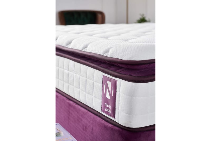 Resårmadrass 100x200 cm - Vit/Lila - Möbler - Säng - Madrass - Resårmadrass & resårbotten