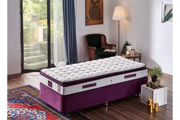 Resårmadrass 100x200 cm - Vit/Lila - Möbler - Säng - Madrass - Resårmadrass & resårbotten