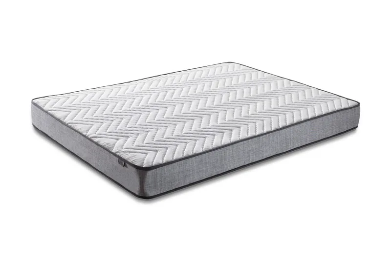 Resårmadrass 120x200 cm, Vit/Grå