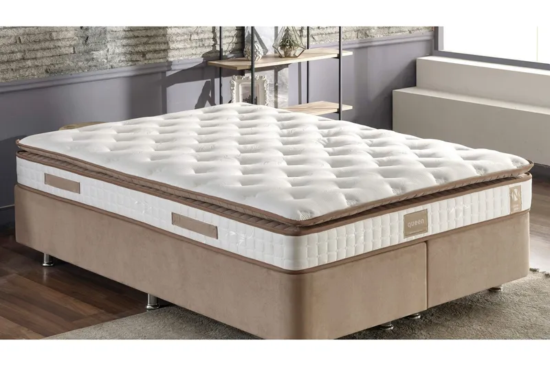 Resårmadrass 140x190 cm - Vit/Brun - Möbler - Säng - Madrass - Resårmadrass & resårbotten