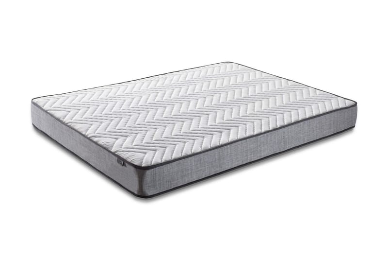 Resårmadrass 150x200 cm, Vit/Grå