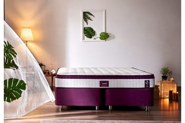 Resårmadrass 150x200 cm - Vit/Lila - Möbler - Säng - Madrass - Resårmadrass & resårbotten