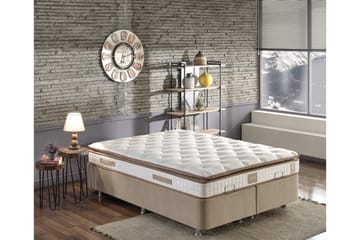 Resårmadrass 160x200 cm - Vit/Brun - Möbler - Säng - Madrass - Resårmadrass & resårbotten