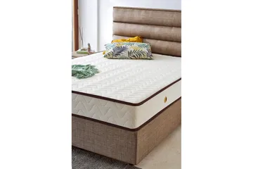 Resårmadrass 160x200 cm - Vit/Brun - Möbler - Säng - Madrass - Resårmadrass & resårbotten