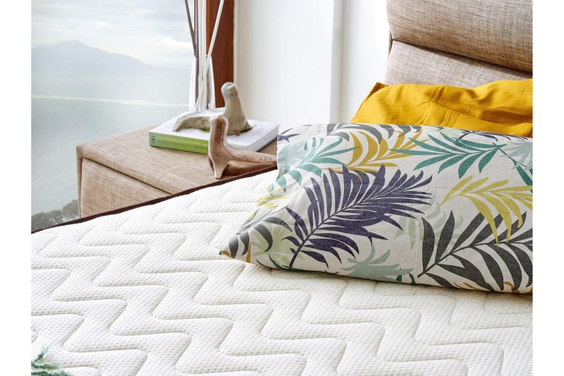 Resårmadrass 160x200 cm - Vit/Brun - Möbler - Säng - Madrass - Resårmadrass & resårbotten