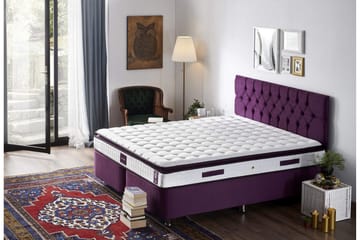 Resårmadrass 160x200 cm - Vit/Lila - Möbler - Säng - Madrass - Resårmadrass & resårbotten