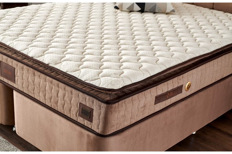 Resårmadrass 180x200 cm - Vit/Brun - Möbler - Säng - Madrass - Resårmadrass & resårbotten