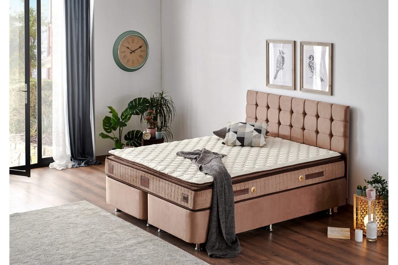 Resårmadrass 180x200 cm - Vit/Brun - Möbler - Säng - Madrass - Resårmadrass & resårbotten