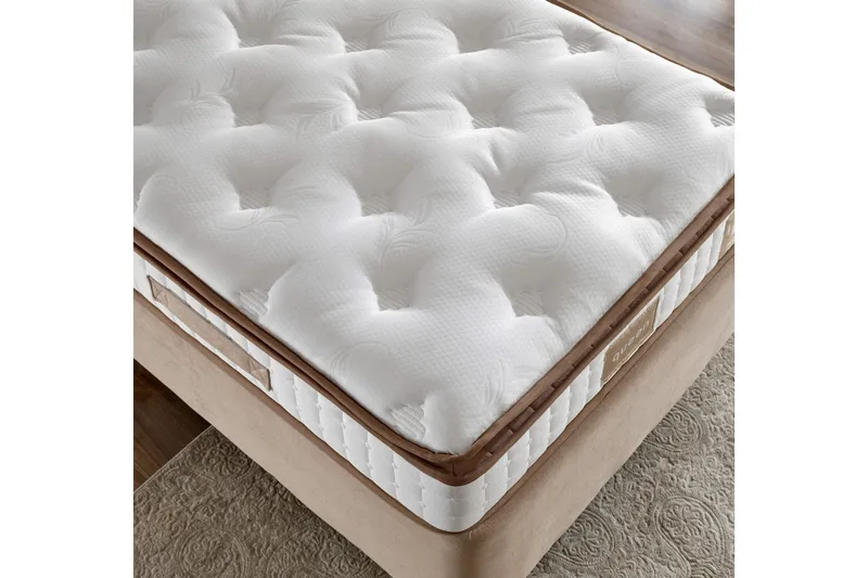 Resårmadrass 180x200 cm - Vit/Brun - Möbler - Säng - Madrass - Resårmadrass & resårbotten